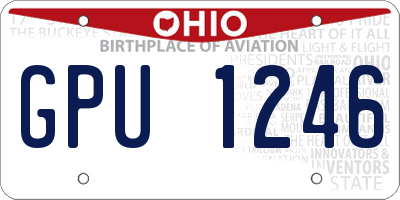 OH license plate GPU1246