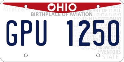 OH license plate GPU1250