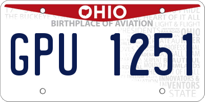OH license plate GPU1251