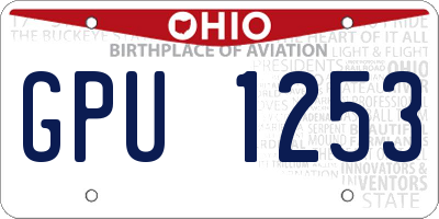OH license plate GPU1253