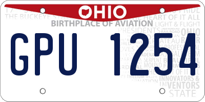 OH license plate GPU1254