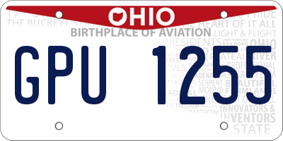 OH license plate GPU1255
