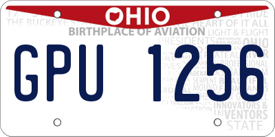 OH license plate GPU1256