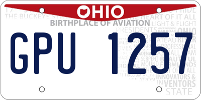OH license plate GPU1257