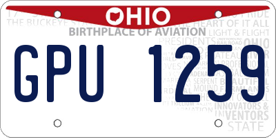 OH license plate GPU1259