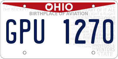 OH license plate GPU1270