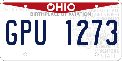 OH license plate GPU1273