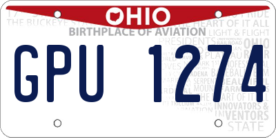 OH license plate GPU1274