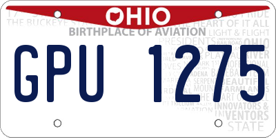 OH license plate GPU1275