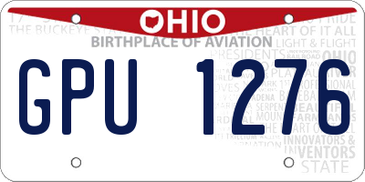 OH license plate GPU1276
