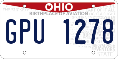 OH license plate GPU1278