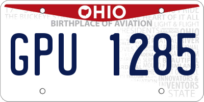 OH license plate GPU1285