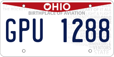 OH license plate GPU1288