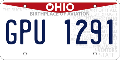 OH license plate GPU1291