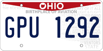 OH license plate GPU1292
