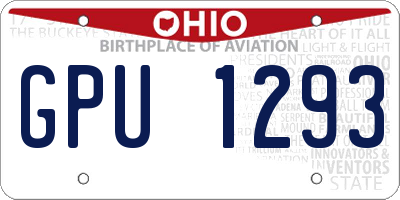 OH license plate GPU1293