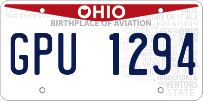 OH license plate GPU1294