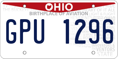 OH license plate GPU1296