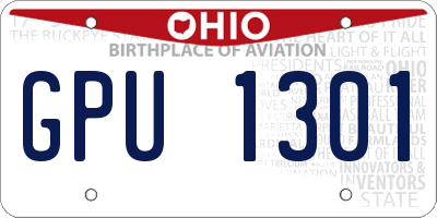OH license plate GPU1301