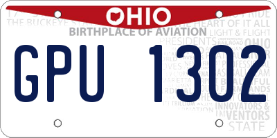 OH license plate GPU1302