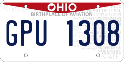 OH license plate GPU1308