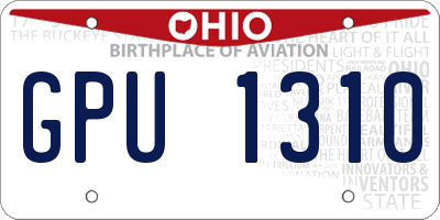 OH license plate GPU1310