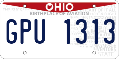 OH license plate GPU1313