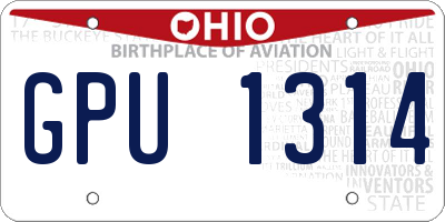 OH license plate GPU1314
