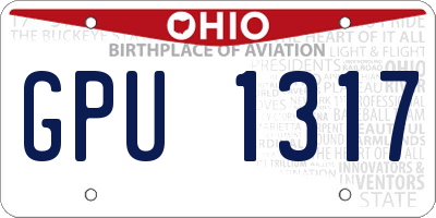 OH license plate GPU1317