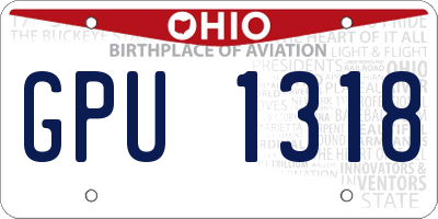 OH license plate GPU1318