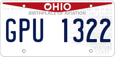 OH license plate GPU1322