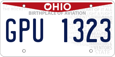 OH license plate GPU1323