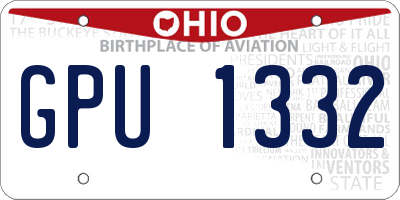 OH license plate GPU1332