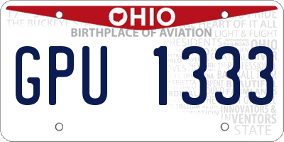 OH license plate GPU1333