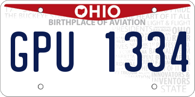 OH license plate GPU1334