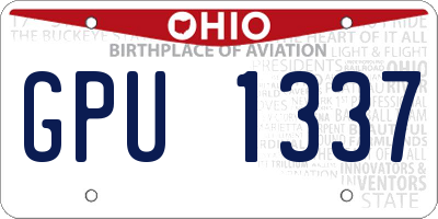OH license plate GPU1337