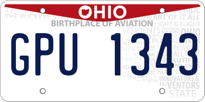 OH license plate GPU1343