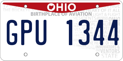 OH license plate GPU1344