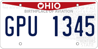 OH license plate GPU1345