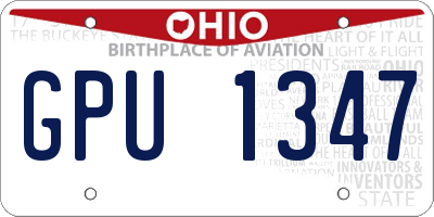 OH license plate GPU1347