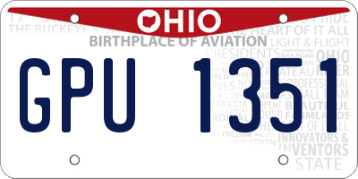 OH license plate GPU1351