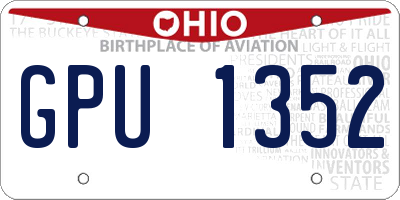 OH license plate GPU1352