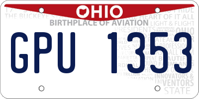 OH license plate GPU1353