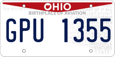 OH license plate GPU1355