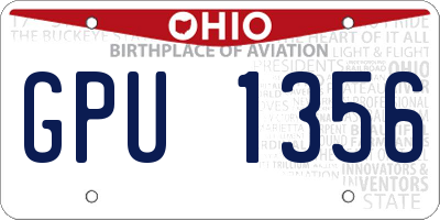 OH license plate GPU1356
