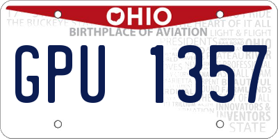 OH license plate GPU1357