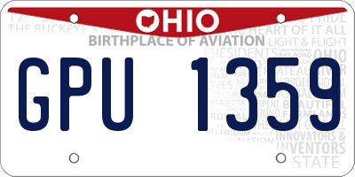OH license plate GPU1359