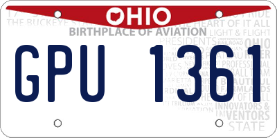 OH license plate GPU1361