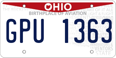 OH license plate GPU1363