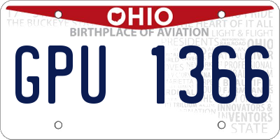 OH license plate GPU1366